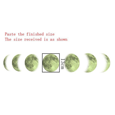 Luminous Moon Phase 3D Wall Sticker Set-Your Soul Place